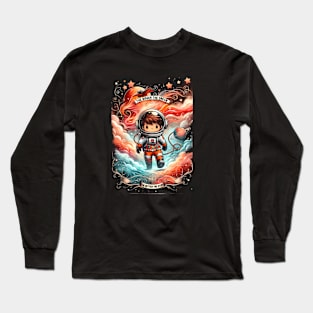 Cute Cosmic Adventure Boy in the Stars Long Sleeve T-Shirt